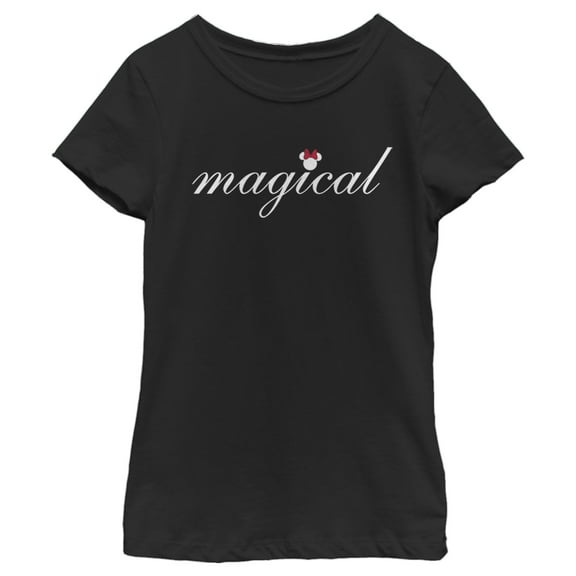 Girl's Mickey & Friends Minnie Mouse Magical  Graphic Tee Black Small