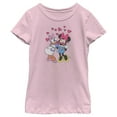 thumbnail image 1 of Girl's Mickey & Friends Minnie Mouse and Daisy Duck Hearts  Graphic Tee Light Pink Large, 1 of 4