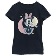 Girls Mickey & Friends Moonlight Minnie Graphic Tee Navy Blue Medium