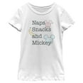 thumbnail image 1 of Girl's Mickey & Friends Naps Snacks Mickey  Graphic Tee White X Large, 1 of 4