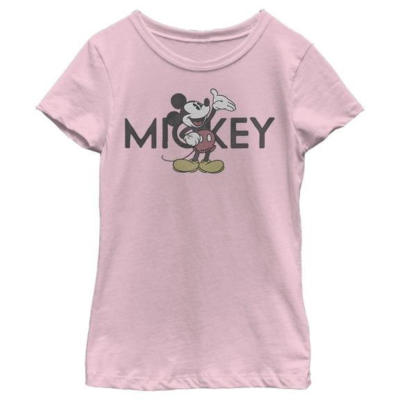 Girl's Mickey & Friends Old School Mickey Graphic Tee Light Pink X Small