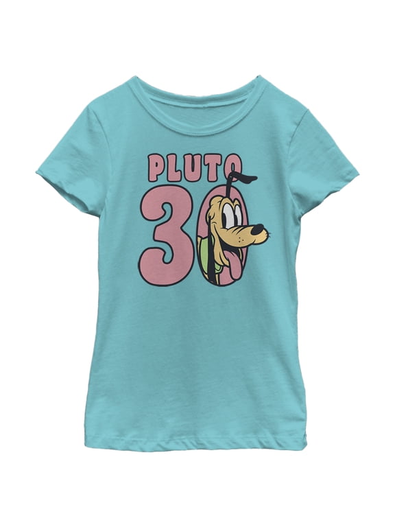 Girl's Mickey & Friends Pluto Graphic Tee Tahiti Blue Medium