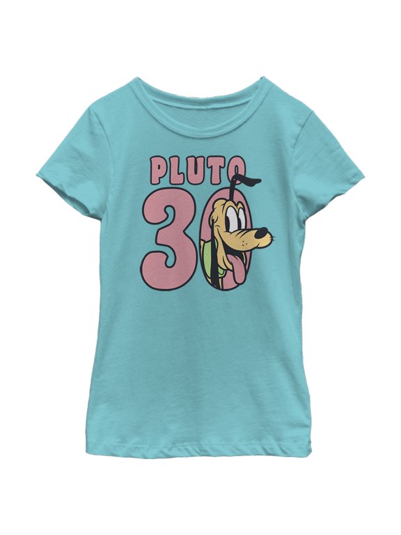 Girl's Mickey & Friends Pluto Graphic Tee Tahiti Blue X Small