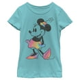 thumbnail image 1 of Girl's Mickey & Friends Rainbow Tie-Dye Minnie Mouse Graphic Tee Tahiti Blue X Small, 1 of 4