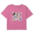 thumbnail image 1 of Girl's Mickey & Friends Retro '80s Minnie and Mickey Mouse Graphic Cropped T-Shirt Light Pink Small, 1 of 3