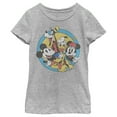 thumbnail image 1 of Girl's Mickey & Friends Retro Buddies Graphic Tee Athletic Heather Small, 1 of 5