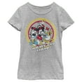 thumbnail image 1 of Girl's Mickey & Friends Retro Group Circle Graphic Tee Athletic Heather Large, 1 of 5