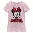 thumbnail image 1 of Girl's Mickey & Friends Retro Minnie Mouse Big Face  Graphic Tee Light Pink Small, 1 of 4