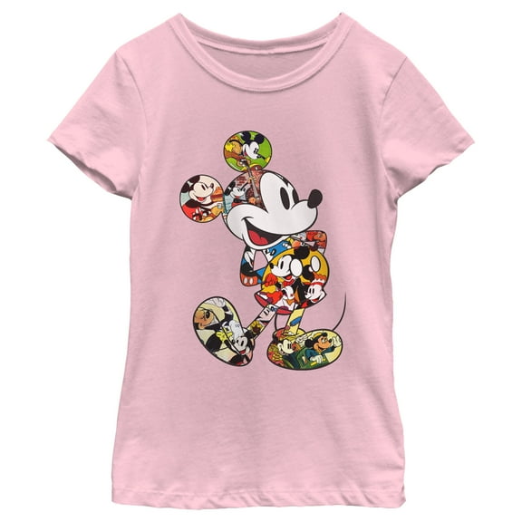 Girl's Mickey & Friends Retro Scenes Fill Graphic Tee Light Pink X Large