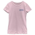 thumbnail image 1 of Girl's Mickey & Friends Retro Stripes Mickey & Pluto Text Graphic Tee Light Pink Large, 1 of 4