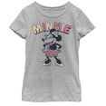 thumbnail image 1 of Girl's Mickey & Friends Retro Winking Minnie  Graphic Tee Athletic Heather Small, 1 of 5