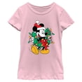 thumbnail image 1 of Girl's Mickey & Friends Santa Christmas Wreath  Graphic Tee Light Pink Medium, 1 of 4
