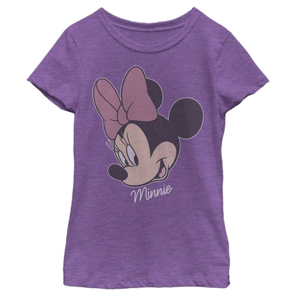 Girl's Mickey & Friends Signed by Minnie  Graphic Tee Purple Berry X Small