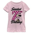 thumbnail image 1 of Girl's Mickey & Friends Sweetest 7th Birthday Dots  Graphic Tee Light Pink - 7th X Small, 1 of 4