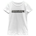 thumbnail image 1 of Girl's Minecraft Classic Logo White Graphic Tee White Small, 1 of 4