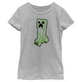 thumbnail image 1 of Girl's Minecraft Creeper Creepin' Large Graphic Tee Athletic Heather Large, 1 of 5