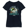 thumbnail image 1 of Girl's Minecraft Legends Defend the Overworld  Graphic Tee Navy Blue Small, 1 of 4