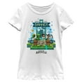 thumbnail image 1 of Girl's Minecraft Legends Raise Your Banner Graphic Tee White X Small, 1 of 4