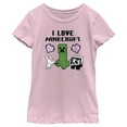 thumbnail image 1 of Girl's Minecraft Love and Mobs Graphic Tee Light Pink Medium, 1 of 9