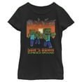 thumbnail image 1 of Girl's Minecraft Sun's Down Zombies Around  Graphic Tee Black Small, 1 of 4