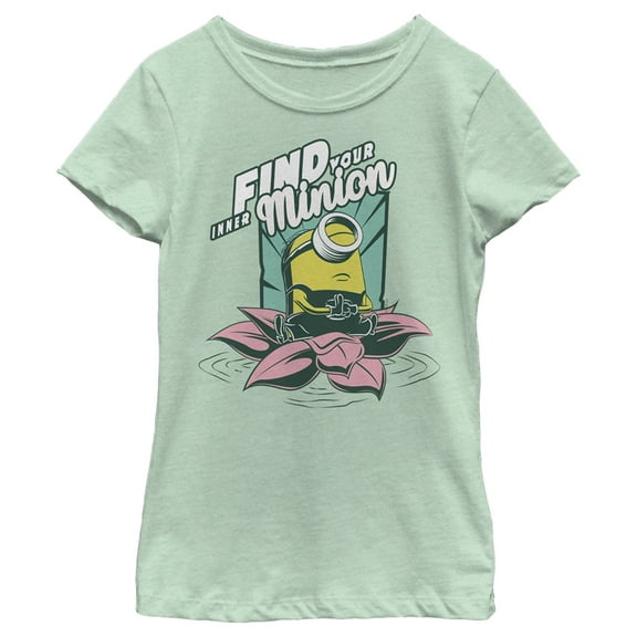 Girl's Minions: The Rise of Gru Stuart Find Your Inner Minion  Graphic Tee Mint Small