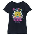 thumbnail image 1 of Girl's Minions: The Rise of Gru Stuart Positive Vibes Only Graphic Tee Navy Blue Small, 1 of 4