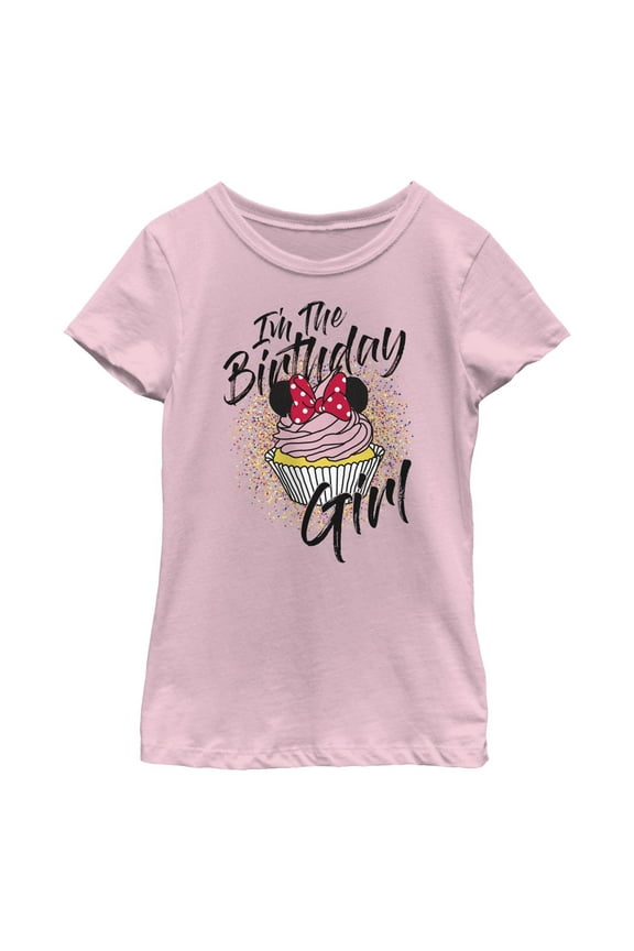 Girl's Minnie Mouse Minnie Birthday Cupcake Graphic T-Shirt