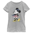 thumbnail image 1 of Girl's Minnie Mouse Patriotic Fourth of July Outfit  Graphic Tee Athletic Heather X Large, 1 of 5