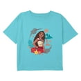 thumbnail image 1 of Girl's Moana 2 Fearless Adventurer Moana Floral Portrait Graphic Cropped T-Shirt, 1 of 3