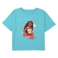 thumbnail image 1 of Girl's Moana 2 Floral Portrait Sun Graphic Cropped T-Shirt, 1 of 3
