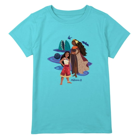 Girl's Moana 2 Matangi and Moana Portrait Graphic T-Shirt