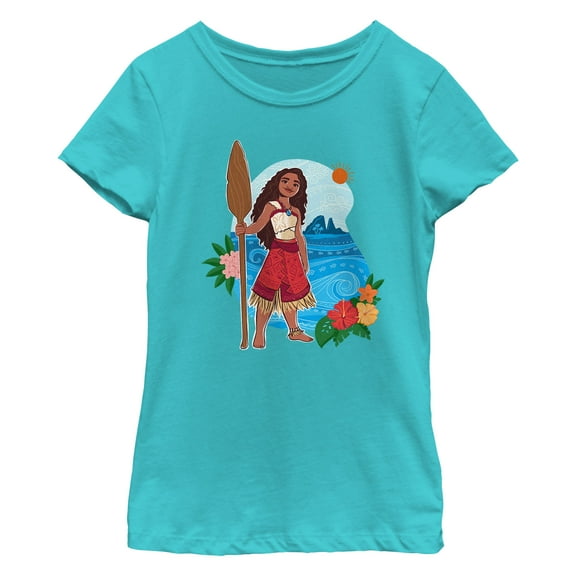 Girl's Moana 2 Paddle Portrait  Graphic T-Shirt