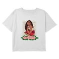 thumbnail image 1 of Girl's Moana 2 Pink Floral Portrait Moana Graphic Cropped T-Shirt, 1 of 3