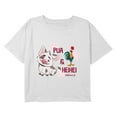 thumbnail image 1 of Girl's Moana 2 Pua & Heihei Flowers Logo Graphic Cropped T-Shirt, 1 of 3