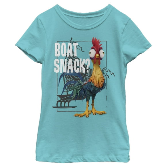 Girl's Moana Moana Hei Hei Boat Snack Graphic T-Shirt