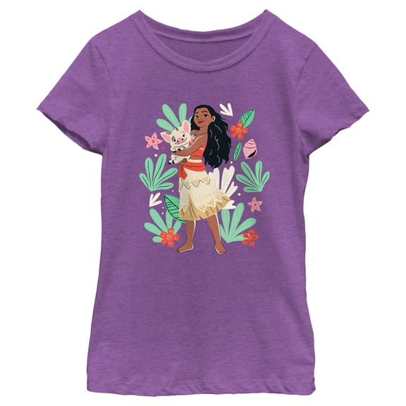 Girl's Moana Tropical Friends  Graphic T-Shirt