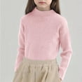 thumbnail image 1 of Girl's Mock Turtleneck Sweater Ribbed Knit Long Sleeve Pullover Soft Stretch Slim Fitted Pullover Tops for 2-13 Years, 1 of 5