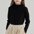 thumbnail image 1 of Girl's Mock Turtleneck Sweater Ribbed Knit Long Sleeve Pullover Soft Stretch Slim Fitted Top, 1 of 5