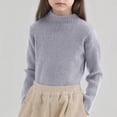 thumbnail image 1 of Girl's Mock Turtleneck Sweater Ribbed Knit Long Sleeve Pullover Soft Stretch Slim Fitted Top, 1 of 5