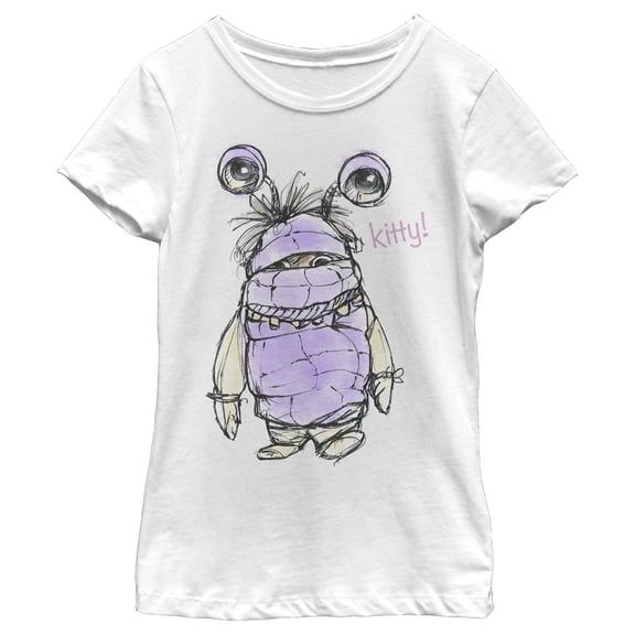 Girl's Monsters Inc Boo Kitty Monster Graphic Tee White Medium
