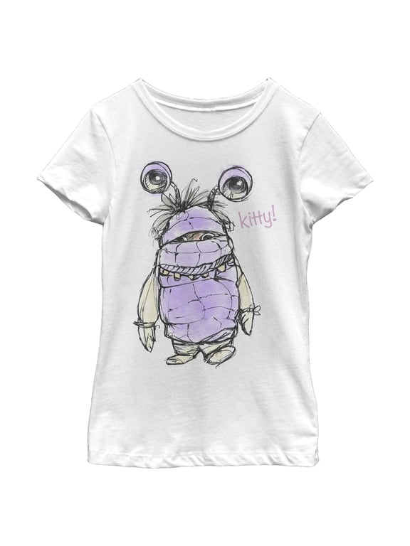 Girl's Monsters Inc Boo Kitty Monster Graphic Tee White X Large