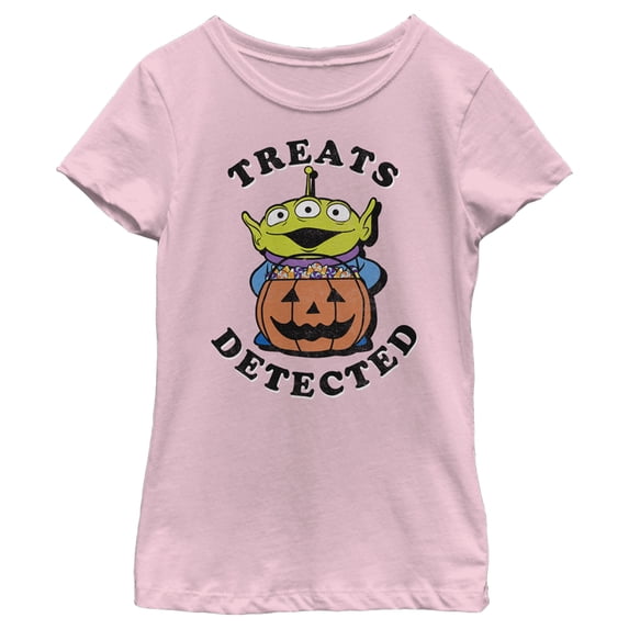 Girl's Monsters Inc Halloween Alien Treats Detected Graphic Tee Light Pink X Large