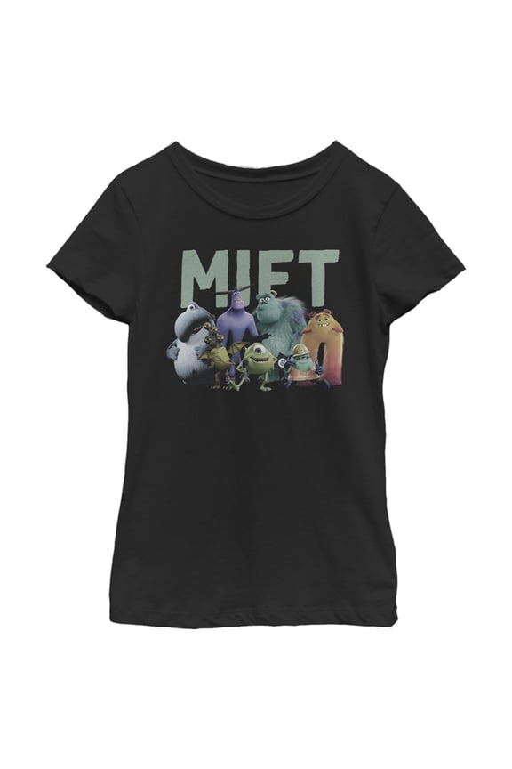 Girl's Monsters at Work Meet the MIFT Crew Graphic Tee Black Small