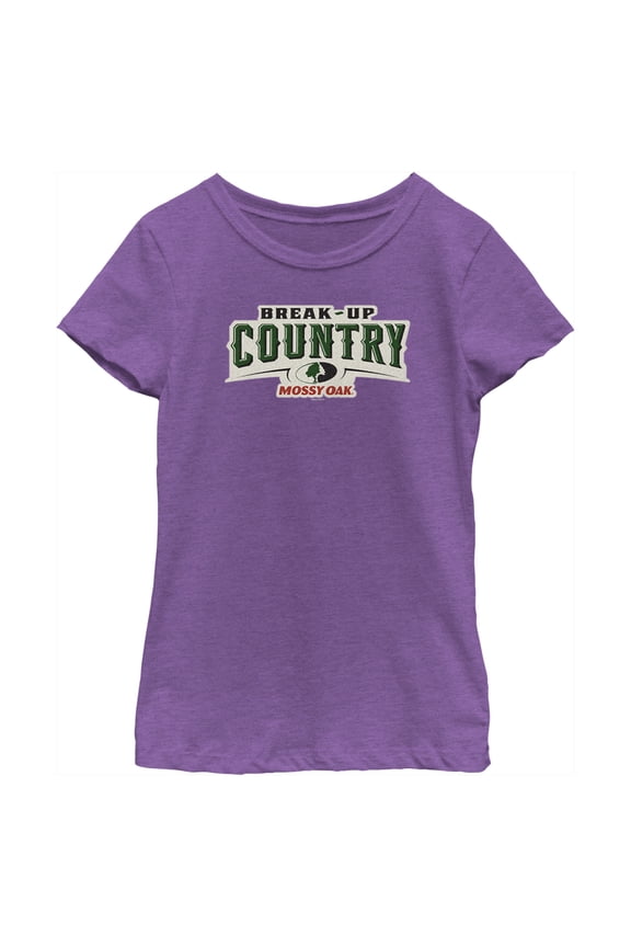Girl's Mossy Oak Break-Up Country Logo Graphic Tee Purple Berry Large