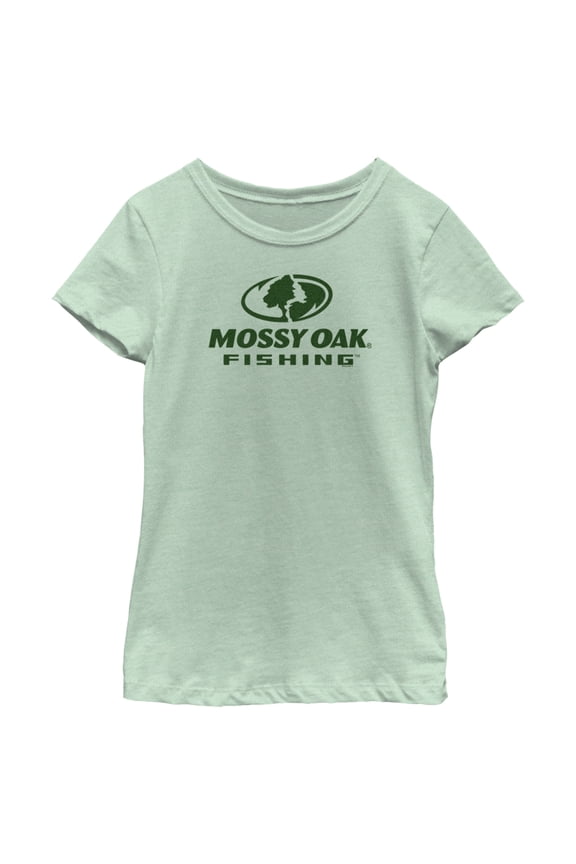 Girl's Mossy Oak Fishing Logo Graphic Tee Mint X Large