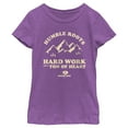 thumbnail image 1 of Girl's Mossy Oak Humble Roots Hard Work and a Ton of Heart  Graphic Tee Purple Berry Small, 1 of 4
