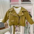 thumbnail image 1 of Girl's Motorcycle Handsome Cool Style Large Lapel Zipper Leather Jacket Jacket 2024 Autumn and Winter Top Lined Jacket Girls Cat and Jacket Heavy Jacket Kids Coat 4t Little Girls Outerwear Fall, 1 of 8
