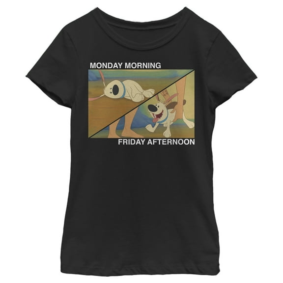 Girl's Mulan Little Brother Meme Graphic Tee Black Medium