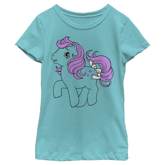 Girl's My Little Pony Blue Belle Cutie Mark Graphic Tee Tahiti Blue Medium