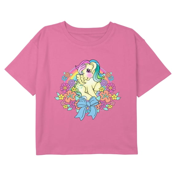 Girl's My Little Pony Floral Skydancer Graphic Cropped T-Shirt